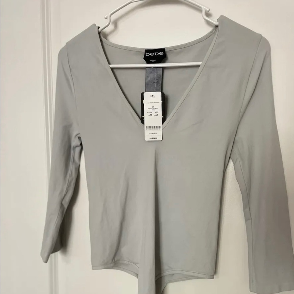 Bebe 3/4 V Deep V Bodysuit